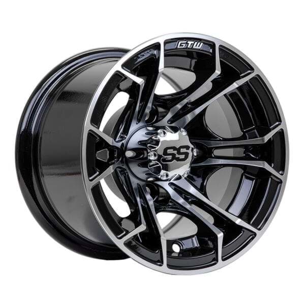 Picture of 10x7 GTW Spyder Wheel (3:4 Offset), Black Finish with Machined Accents, Center Cap Included