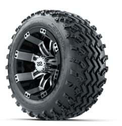 Picture of GTW Tempest Machined/Black 10 in Wheels with 18x9.50-10 Rogue All Terrain Tires – Full Set
