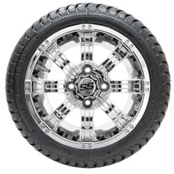 Picture of 12” GTW Tempest Chrome Wheels with 18” Mamba Street Tires – Set of 4