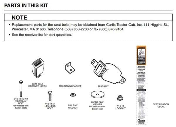 Picture of Kit, Seat Belt Assembly
