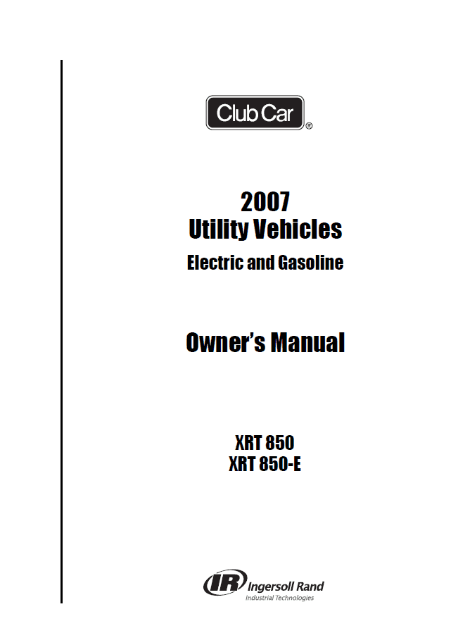 Picture of 2007 - XRT 850 - XRT 850-E - OM - Gasoline & Electric