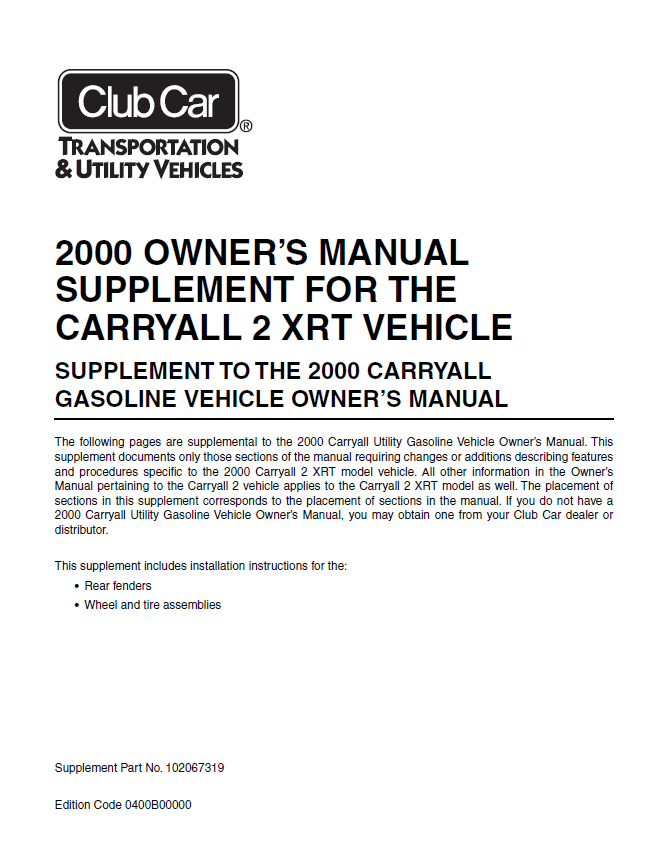 Picture of 2000 - CARRYALL 2 XRT - OM - SUP - GAS