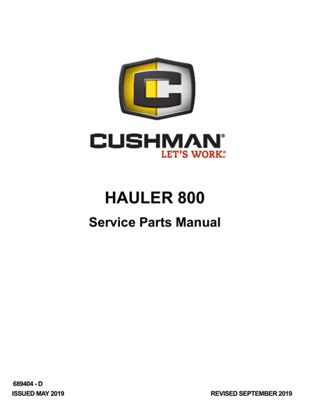 Picture of 2019 – CUSHMAN - HAULER 800 - SM - GAS