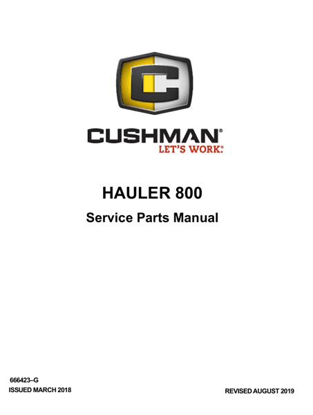 Picture of 2018 – CUSHMAN - HAULER 800 - SM - All elec/utility